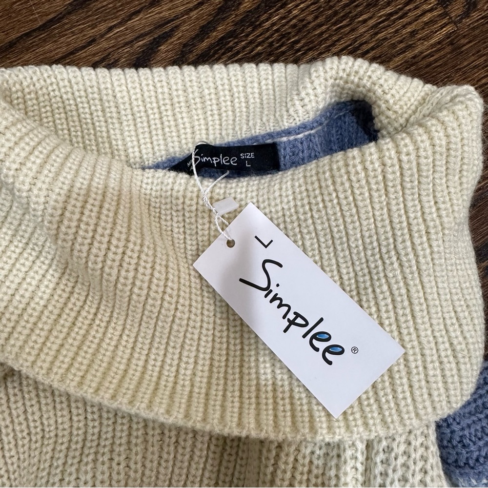 Nwt Oversized Colorblock Sweater Turtleneck - image 2